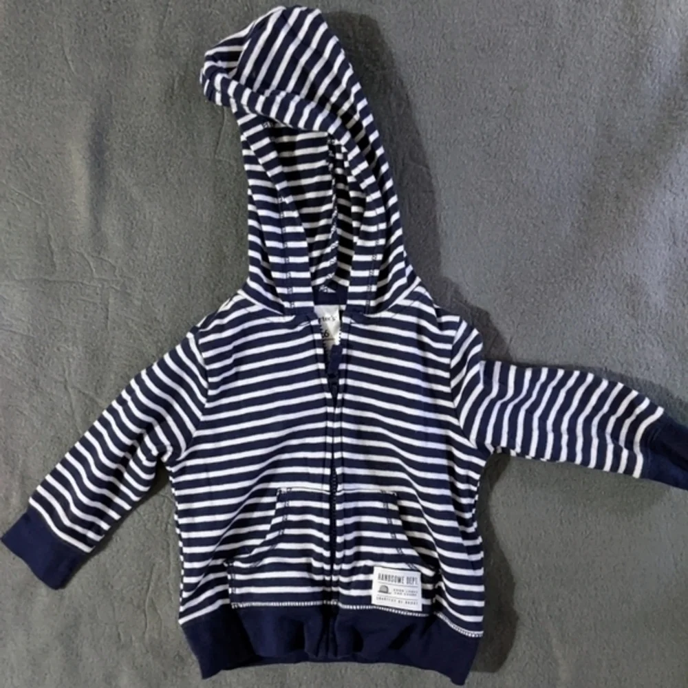 Baby boys‎ blue striped Carter's hooded lightweight jacket 6 months
